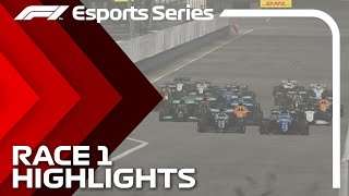 2021 F1 Esports Pro Championship Race 1 Highlights [upl. by Fairbanks]