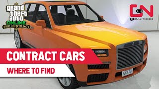 GTA Online The CONTRACT CARS  Where to Find [upl. by Hardwick]