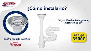 Cómo instalar un Céspol para Fregadero con Contracanasta Práktica Fleximatic [upl. by Leissam]