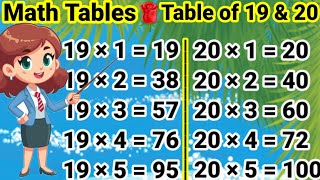 Table of 19 and 20 19 aur 20 ka Table 19 ka Table 20 ka Table Pahada 19 aur 20 tableof19and20 [upl. by Dan]