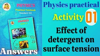 Effect of detergent on surface tension class 12 physics activity 1 answers [upl. by Tamar]