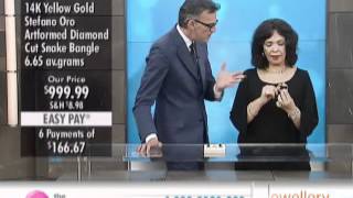 Stefano Oro 14K Gold Artformed Diamond Cut Snake Bangle at The Shopping Channel 458462 [upl. by Jak452]