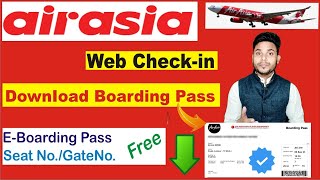 How To Download Boarding Pass Of Air Asia  airasia web checkin boarding pass  E boarding pass [upl. by Eillil]