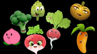 Baby sensory fruit veggies dancingfruit and vegetables dance partyAnimation fun video [upl. by Rivers]