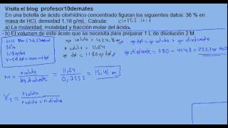 Ejercicios y problemas resueltos de disoluciones 19b [upl. by Opportina910]