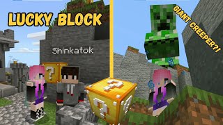 Opening Lucky Blocks with Shin Katok GONE WRONG  Minecraft PE [upl. by Gonta]