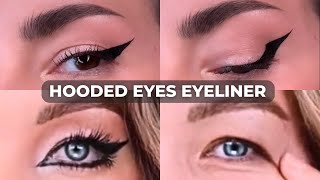 How To 7 Different Winged Eyeliner Styles on HOODED EYES [upl. by Oiralih]