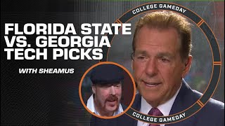 College GameDay’s pick for Florida State vs Georgia Tech with Sheamus 🏈 [upl. by Burl]