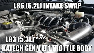 L86 Intake Swap w Katech Ported Gen V LT1 Throttle Body for L83 53L ChevyGMC SilveradoSierra [upl. by Radburn]