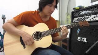 อโอ๋ รีวิวกีตาร์โปร่ง LAG TRAMONTANE T70A ACOUSTIC GUITAR [upl. by Arracat]