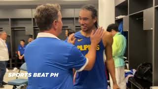 Gilas dugout celebration after winning Asian Games gold medal vs Jordan [upl. by Notsuj932]