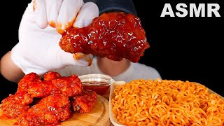 ASMR ROSE SPICY FIRE NOODLES  SPICY FRIED CHICKEN Eating Sound  MAR ASMR [upl. by Ominoreg430]