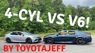 Comparing 2021 Camry XSE 4cyl vs V6 I Compare So You Can Decide [upl. by Asillim246]