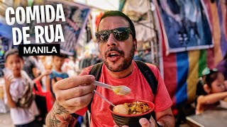 Sobrevivendo a 45 COMIDAS DE RUA em Manila nas Filipinas 🇵🇭 Documentário Completo [upl. by Darill]