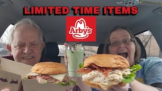 Arbys NEW Brown Sugar Bacon Roast Beef Turkey amp Mint Chocolate Shake Review foodreview fastfood [upl. by Borries766]