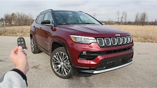 2022 Jeep Compass Limited 4X4 Start Up Walkaround POV Test Drive and Review [upl. by Kaiulani]