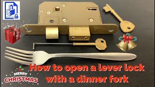 433 How to pick open a curtained lever mortice lock with a dinner fork  Merry Christmas everyone🎄 [upl. by Razal351]