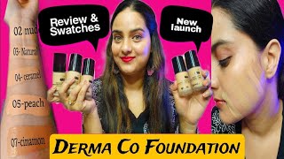 New Derma Co 2 Niacinamide High Coverage Foundation Review amp Swatches l Derma co All 7 Shades l [upl. by Licec]