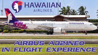 In Flight Experience Hawaiian Airlines A321NEO Honolulu  Rarotonga Economy Class  Waikiki [upl. by Nove163]