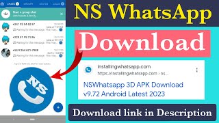 NSWhatsApp download latest version 2023  Ns whatsapp kaise download kare  NSWhatsApp [upl. by Earleen]