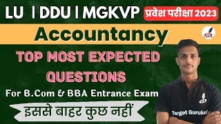 Introduction to Accounting Important Questions For BCom amp BBA Entrance Exam 2023  DDU LU MGKVP [upl. by Felita626]