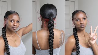 EASY BRAIDED PONYTAIL HAIRSTYLE SPRING 🌷 Wedding Bridal Long Hair [upl. by Platus]