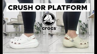 Crocs classic crush VS Crocs classic platform clog  Crocs 2022 collection  Comparison [upl. by Sherye]