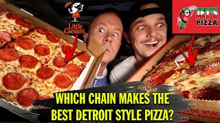 Who Makes The Best Detroit Style Pizza  Jets Pizza VS Little Caesars [upl. by Nitsur]