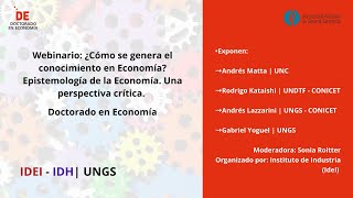 ¿Cómo se genera el conocimiento en Economía Epistemología de la Economía Una perspectiva crítica [upl. by Constancy]