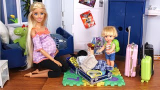 Barbie amp Ken Family Morning Routine Baby Room amp Travel Videos [upl. by Putnem327]