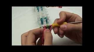 OLD Lesson 8 quotDouble Rearward Rhombusquot pattern Rainbow Loom® bracelet [upl. by Odawa]