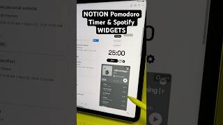 Notion Pomodoro Timer amp Spotify Widgets app notion [upl. by Ajaj]