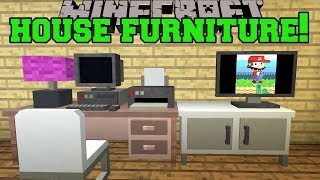 Minecraft HOUSE FURNITURE WORKING TELEVISION PC CHAIRS PRINTER LAMPS amp MORE Mod Showcase [upl. by Tommie]