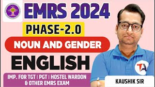 EMRS New Vacancy 2024  EMRS English  Noun and Gender  EMRS 2024 Preparation [upl. by Aifos]