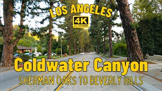 Driving Sherman Oaks to Beverly Hills via Coldwater Canyon  Los Angeles California USA 4K UHD [upl. by Tocs]