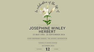 LIVE BROADCAST  CELEBRATING THE LIFE OF JOSEPHINE WINLEY HERBERT  SAT 12 OCTOBER 2024  10H00 [upl. by Anelys64]