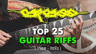 25 Best Carcass Guitar Riffs 1988  2021 [upl. by Roede]