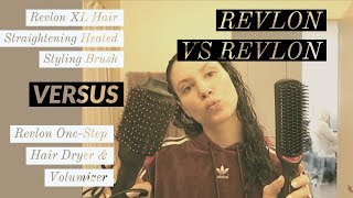 Revlon OneStep Hair Dryer amp Volumizer VS Revlon XL Straightening Heated Styling Brush [upl. by Nirraj550]