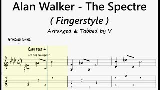 Alan Walker  The Spectre  Fingerstyle Guitar Tab   made EASY [upl. by Screens809]