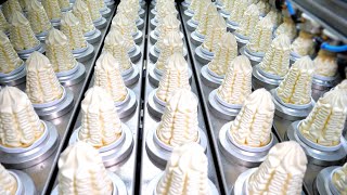 process of making various ice creams 50yearold Korean ice cream factory [upl. by Annoit]