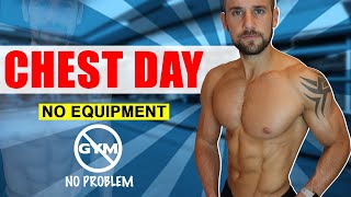 BODYWEIGHT CHEST DAY HOME  NO EQUIPMENT 10 MINUTES Follow along workout [upl. by Airdnassac687]