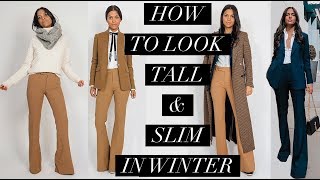 How to look Taller amp Slimmer  Petite Tips for Layering Winter Outfits  Maria Teresa Lopez [upl. by Erbes]