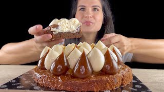 SALTED CARAMEL WHITE CHOCOLATE BROWNIES  ASMR  MUKBANG  EATING SOUNDS [upl. by Herr]