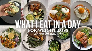 WHAT I EAT IN A DAY TO LOSE WEIGHT  healthy amp easy meal ideas that helped me lose 20 pounds [upl. by Kanya]