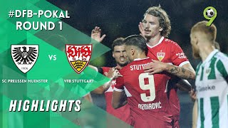 DFBPokal 202425  Round 1 SC Preußen Münster vs VfB Stuttgart  Match Highlights [upl. by Midian898]