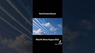 Red Arrows Flyover at Rhyl Air Show 2023 shorts planes redarrows raf rafredarrows hawkt1 [upl. by Aligna697]