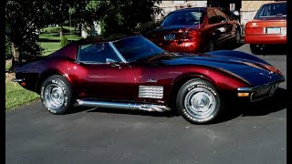 1972 Corvette Candy Brandywine Paint and Loud Crackling Idle [upl. by Asillim]