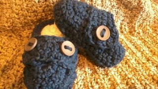 Tutorial Monday How to crochet baby boy booties part 1 [upl. by Letti]