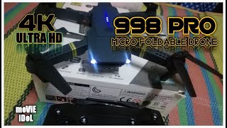 2021 4K ULTRA HD  998 PRO Micro Foldable Drone Set  Unboxing [upl. by Ayres]