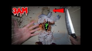 SCARY CUTTING OPEN HAUNTED ROBERT THE DOLL AT 3AM BLACK EYED CHILDREN CAME TO THE HOUSE [upl. by Stanwinn889]